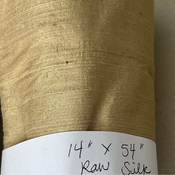 Raw Silk Fabric Remnants 1/2 - 3/4 yard cuts, Gold, Ivory, Silver, Turquoise - Picture 5 of 14
